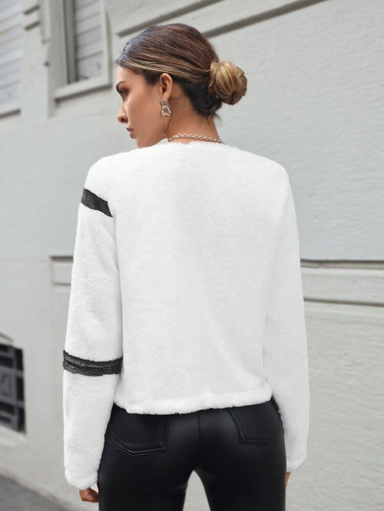 Contrast Trim Zip Front Jacket