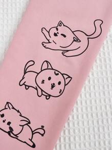 女大童3入組卡通圖案緊身打底褲 - 黑色 - 查看 6