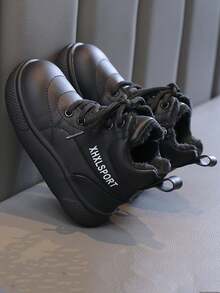 儿童保暖高帮运动鞋、运动鞋、休闲鞋、黑色