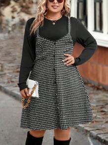 SHEIN LUNE Hơn In Toàn bộ Đầm Tổng thể Without Tee - màu đen - Xem 6