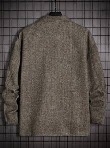 Manfinity Homme 1 Pezzo Cappotto Oversize Da Uomo Con Collo A Revers E Tasche A Patta