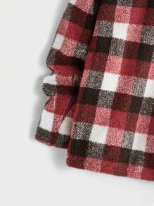 Manfinity VCAY 男士宽松格纹印花翻盖口袋夹克，适合秋冬