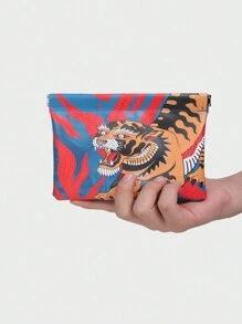 Magdalena Parfieniuk Artist Vacation Tiger Pattern Shrapnel Closure Storage Bag - Multicolor - View 6