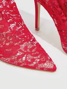 CUCCOO SZL 女性時尚繫帶短靴適用於戶外休閒穿戴 - 紅色 - 查看 4