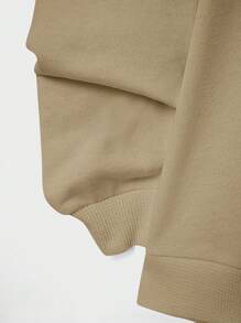 EURMUSE Men'S Letter Print Sweatshirt And Joggers Two-Piece Set - Camel - View 5