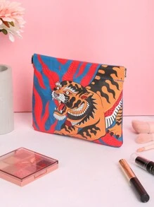 Magdalena Parfieniuk Artist Vacation Tiger Pattern Shrapnel Closure Storage Bag - Multicolor - View 5