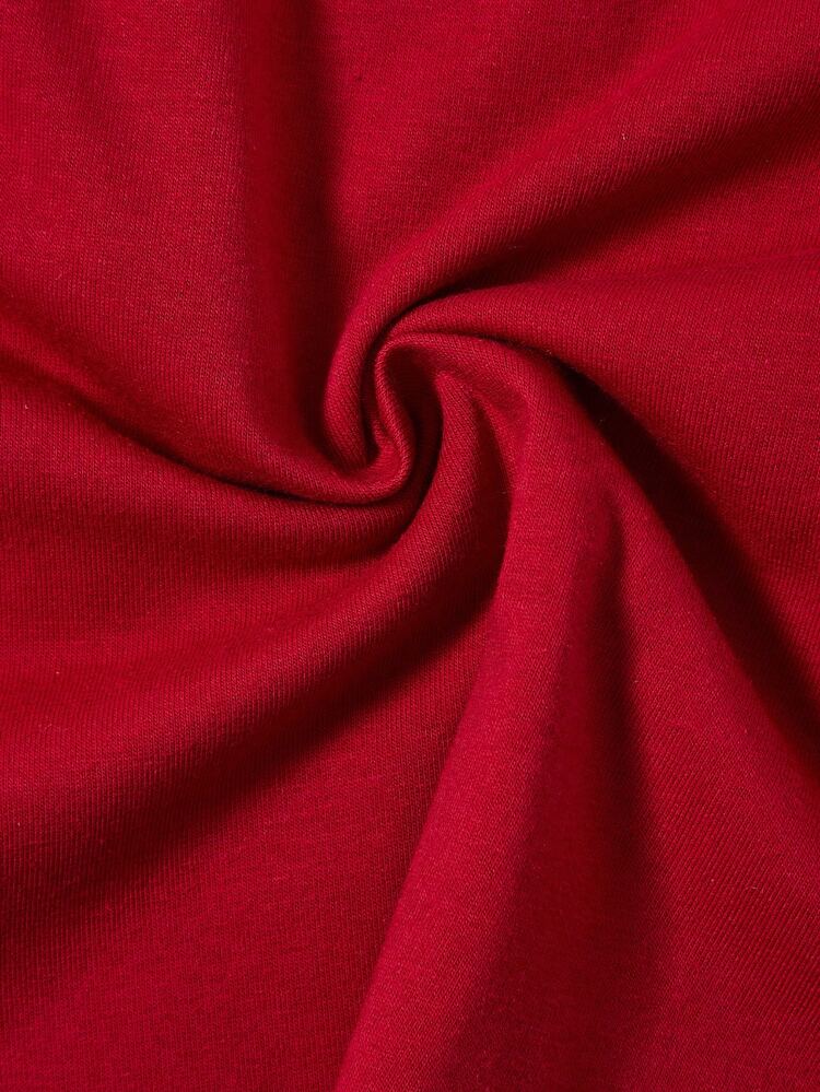 3pcs Slogan Graphic Crop Tee