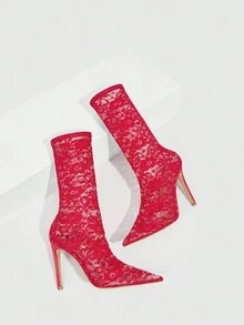 CUCCOO SZL 女性時尚繫帶短靴適用於戶外休閒穿戴 - 紅色 - 查看 5