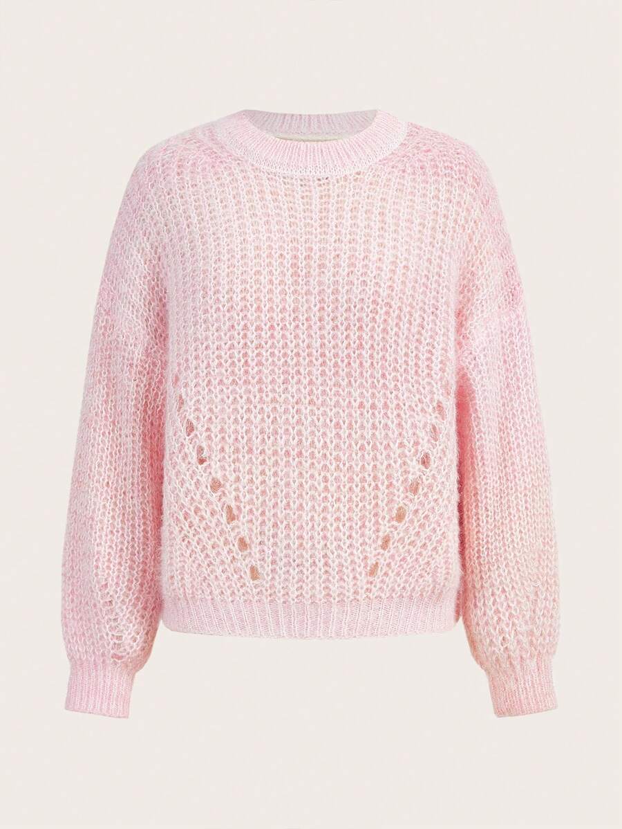 GENKIRA Solid Drop Shoulder Knit Pullover Fall Winter Sweater - Multicolor - View 1