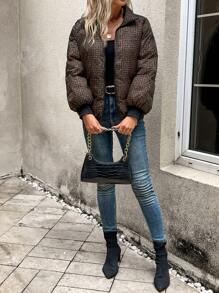 Chiquease Allover Print Zip Up Padded Padded Coat Clothes Winter - Multicolor - View 6