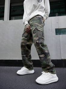 Manfinity EMRG 男款鬆身側口袋迷彩牛仔褲 - 彩色 - 查看 1