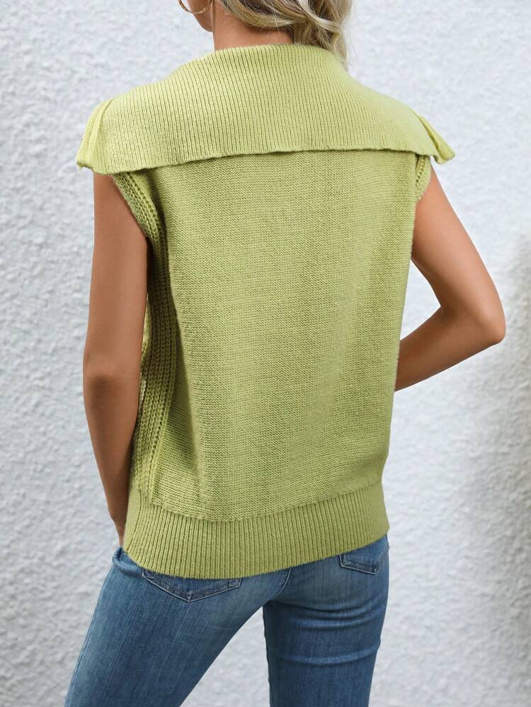 Solid Half Zip Sweater Vest