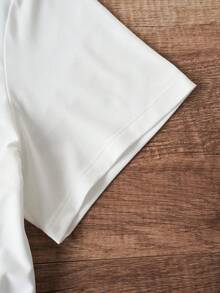 SHEIN EZwear 大碼聖誕圖案T恤 - 白色 - 查看 5