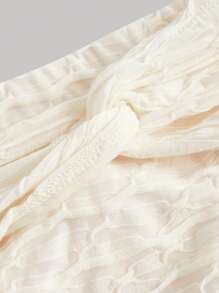 SHEIN MOD Summer Solid Halter Top & Split Thigh Skirt Two Pieces Set Robe Bandagebandage DressTwo Pieces Skirt SetTwo Pieces Dress - Apricot - View 3