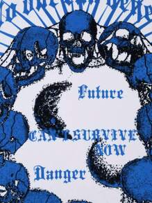 ROMWE MEN Street Life Guys Skull & Slogan Graphic Sweatshirt