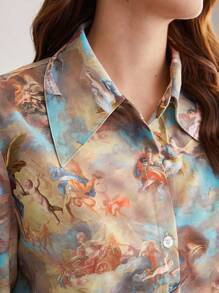 BizChic 人像圖案前紐扣襯衫 - 彩色 - 查看 3