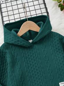 SHEIN Tween Girl Letter Patched Detail Hoodie & Skirt