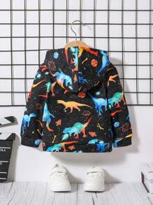 SHEIN 男婴卡通恐龙印花卫衣 - 黑色 - 查看 2