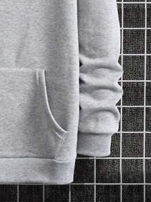 Manfinity Homme Men 1pc Letter Graphic Kangaroo Pocket Zipper Front Hoodie