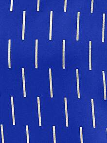 SHEIN Clasi Allover Print Tie Neck Layer Hem Dress - Royal Blue - View 3