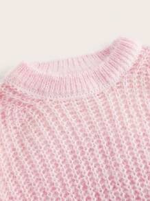 GENKIRA Solid Drop Shoulder Knit Pullover Fall Winter Sweater - Multicolor - View 3