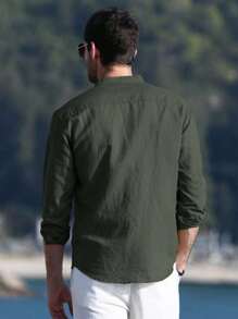 NITAGUT 男士休闲简约透气长袖衬衫