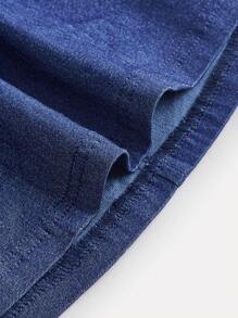 SHEIN MOD Lace Up Side Tube Dress Strapless Dress - Blue - View 5