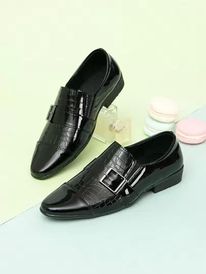 Boys' Youth Slip-on Stylish Pointed Toe Latin Dance Patent Leather Shoes
