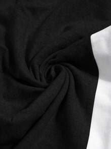 RueChic Men Contrast Side Drawstring Waist Sweatpants - Black - View 6