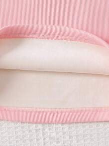 SHEIN Young Girl 2pcs Mock Neck Ribbed Knit Dress - Multicolor - View 5