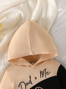 男婴极简字母图案撞色连帽连体衣 - 彩色 - 查看 5