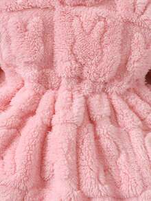 女嬰小高領毛茸茸洋裝附包 - 粉色 - 查看 4