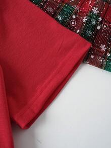 INAWLY Christmas Print Tee - Red - View 4