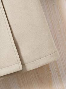 Tween Girl 1pc Double Breasted Belted Overcoat - White - View 5