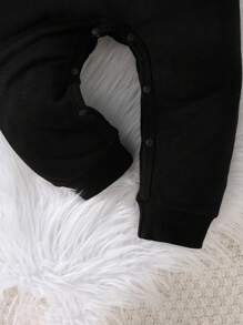 男婴极简字母图案撞色连帽连体衣 - 彩色 - 查看 4