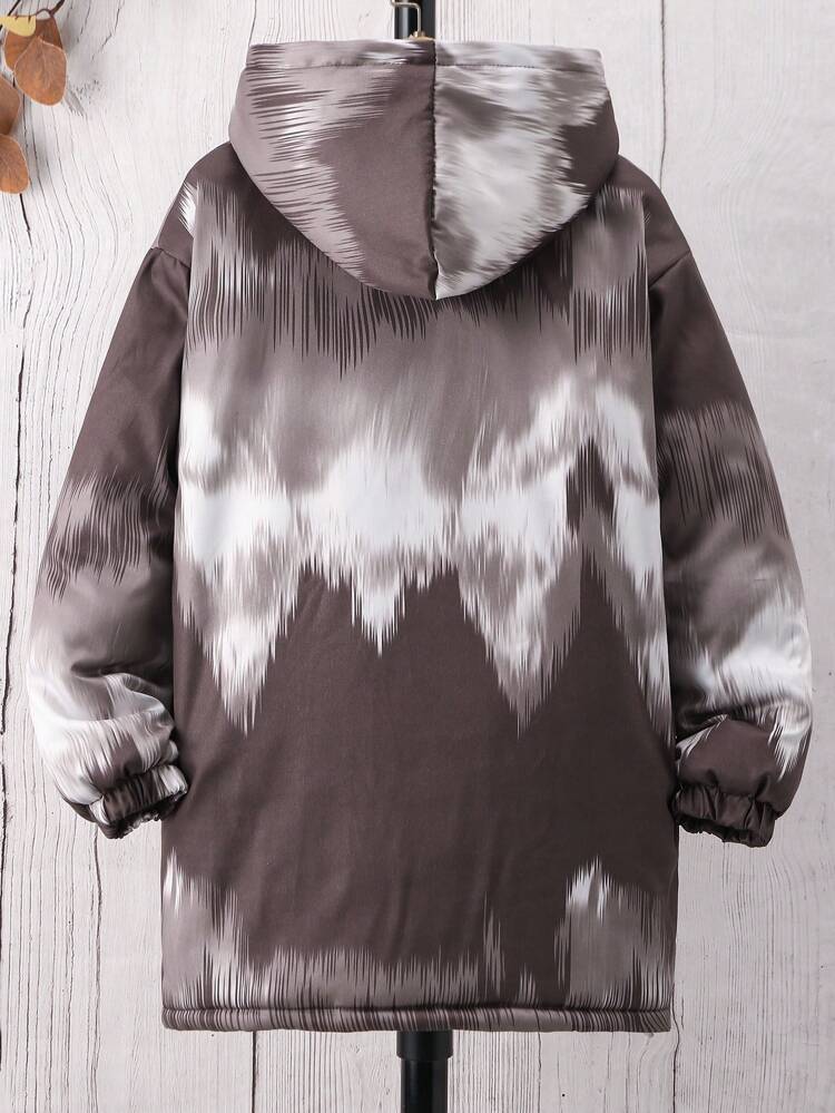 Tween Boy 1pc Tie Dye Teddy Lined Hooded Padded Coat