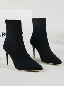 Của phụ nữ Giày ống Giáng sinh Giữa bắp chân Đen Đúng mốt Mùa Thu /đông Giày cao gót Giày ống - màu đen - Xem 3