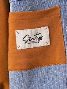 SHEIN Playful Pals Baby Boy 2pcs Cool Denim Jacket With Long Sleeve Shirt And Pants For Autumn - Mocha Brown - View 6