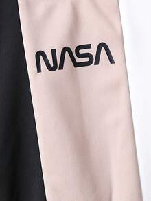 SHEIN Young Boy Letter Graphic Colorblock Sweatshirt & Sweatpants - Multicolor - View 4