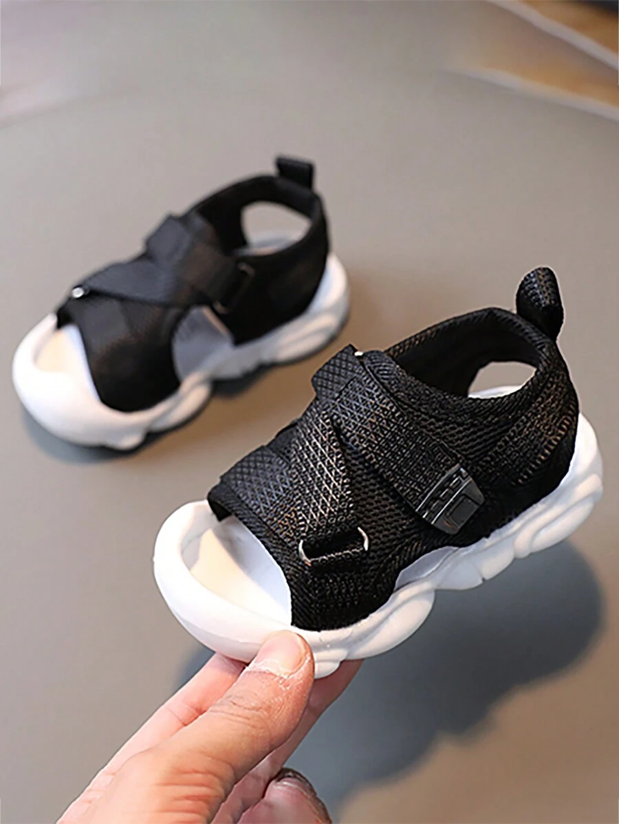 1 双幼儿防滑软底凉鞋，男婴 - 黑色 - 查看 1