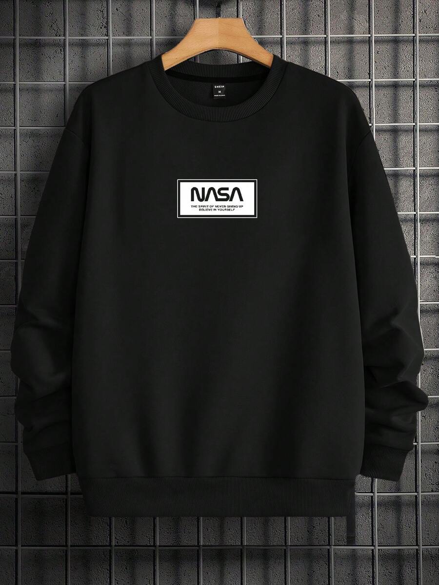 EURMUSE Men Letter Graphic Sweatshirt