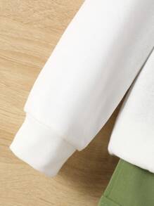 Chàng trai trẻ In Khủng long Hoodie & Thư được vá Túi có nắp Quần - màu xanh lá - Xem 3