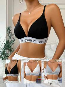 EasyFave 3 pièces Bralette À Lettres
