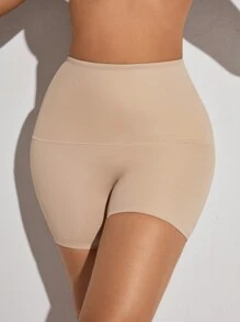 High Waisted Shapewear Shorts - Apricot - View 2