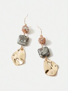 BizChic Một đôi Của Đơn giản Và Đúng mốt Người đi lại Hoa tai - Nhiều màu - Xem 2