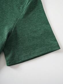 INAWLY Christmas Print Tee Graphic Tees Women Tops - Green - View 4