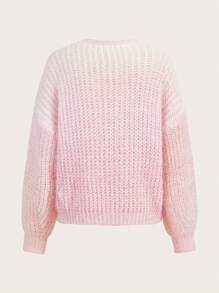 GENKIRA Solid Drop Shoulder Knit Pullover Fall Winter Sweater - Multicolor - View 2