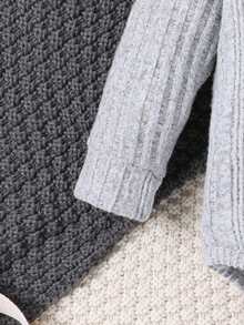 Baby Boy Button Detail Bodysuit & Pants - Light Grey - View 5