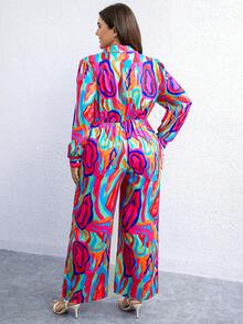 SHEIN LUNE Hơn In Toàn bộ quần ống rộng Áo liền quần - Nhiều màu - Xem 2