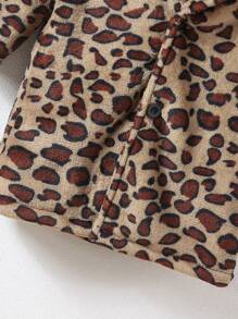 Baby Boy Leopard Print Fleece Coat Without Sweater